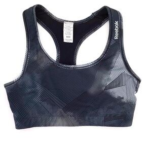 Reebok Racerback Black Gray Sports Bra Size Small